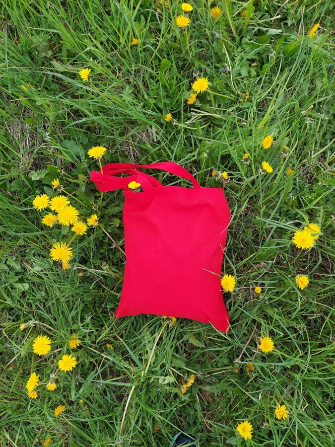 Novinka - bavlnená taška v červenej farbe.